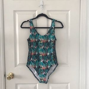 Adidas Leaf Print One Piece Swimsuit